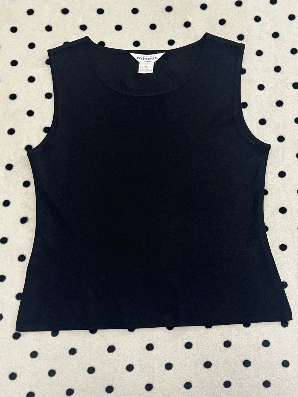 Exclusively Misook Black Knit Sleeveless Tank Top Size PL